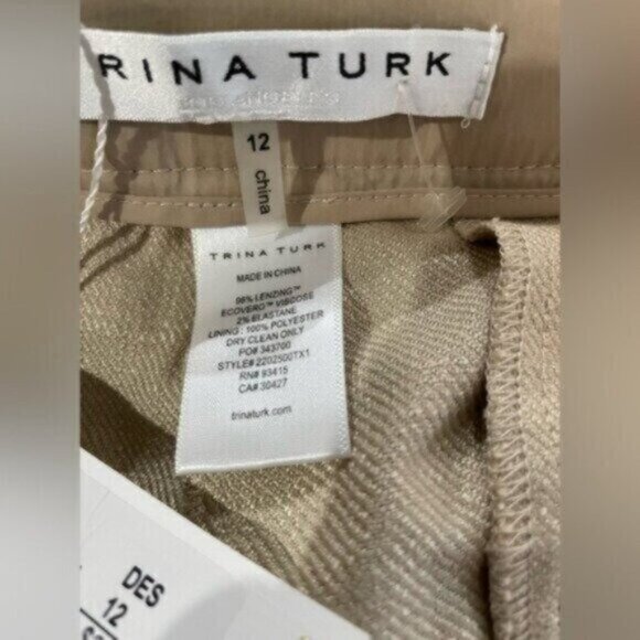 New Trina Turk High Rise Gold Neutral Resort Preppy Casual Ocotillo Shorts - Picture 7 of 8